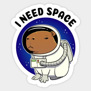 I need space Capybara Astronaut Sticker